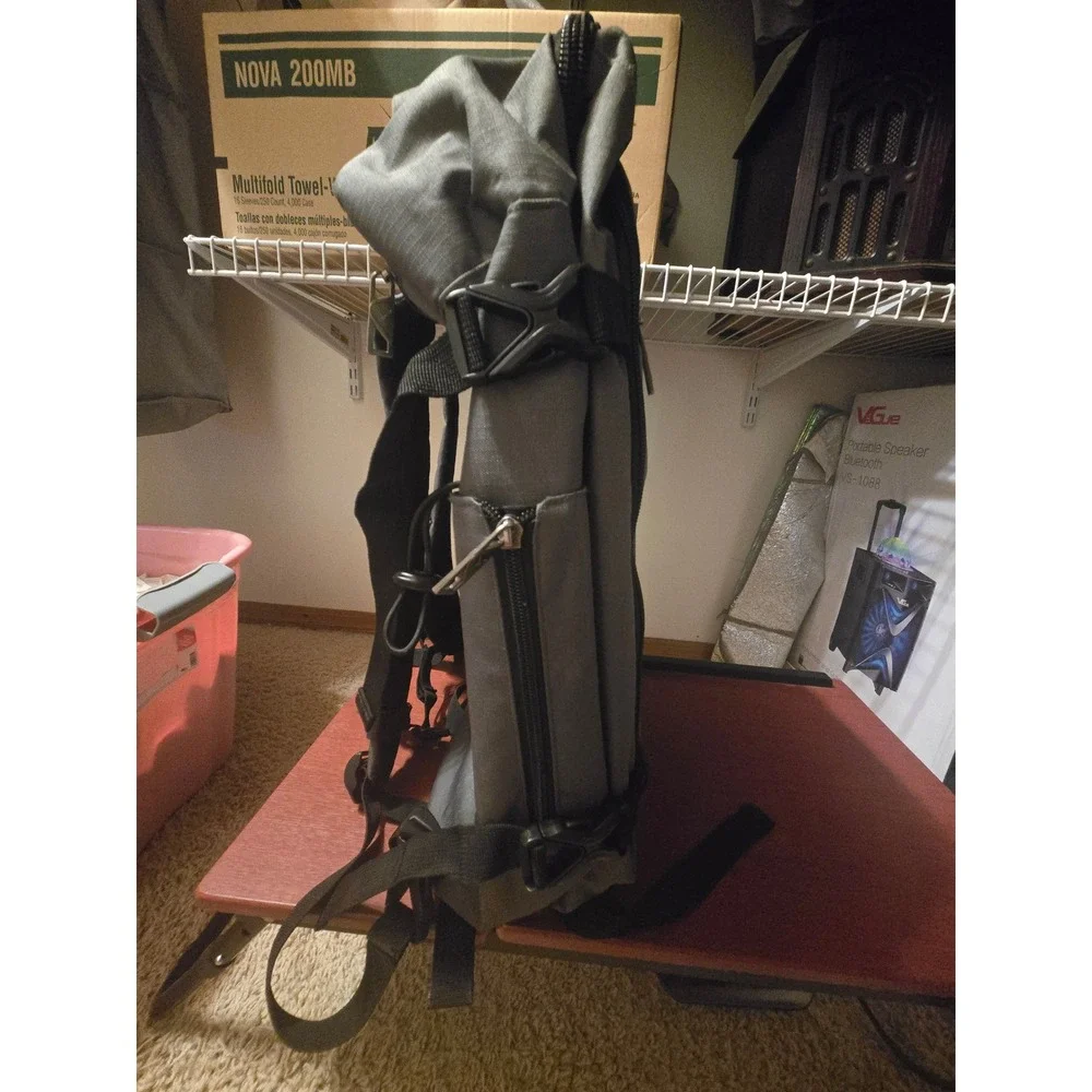 Hynes Eagle Travel Backpack Gray Carry On Luggage Bag with Compression Straps